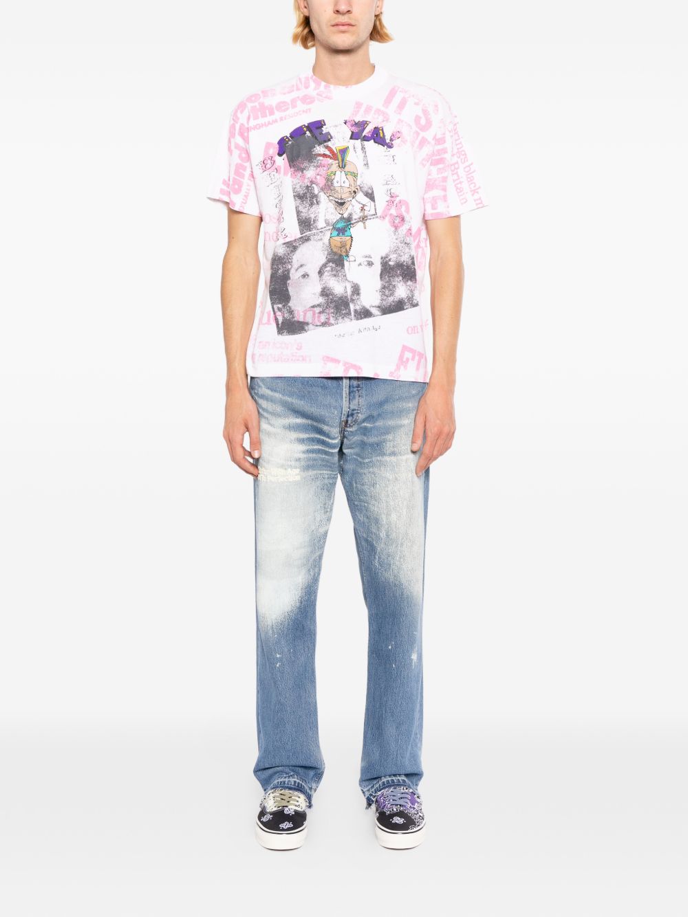 graphic-print tie-dye T-shirt