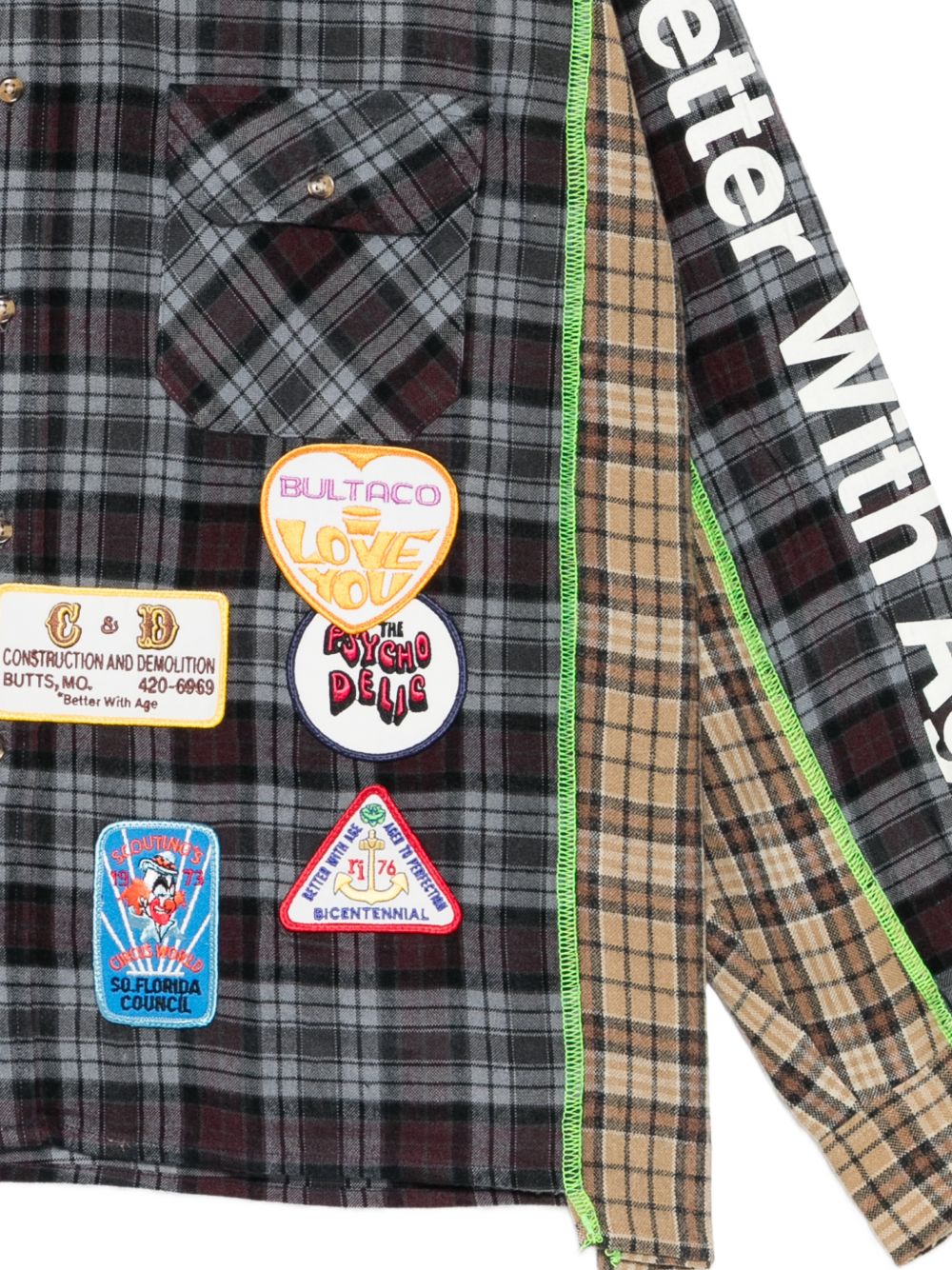 patch-detail checked shirt