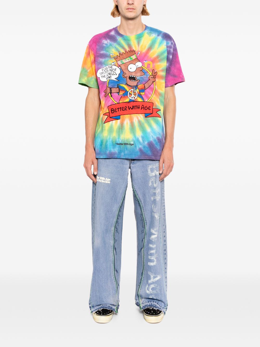 tie-dye graphic-print T-shirt