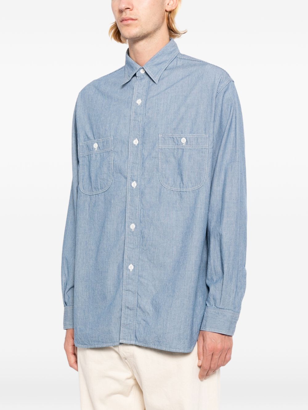 striped chest pockets shirt