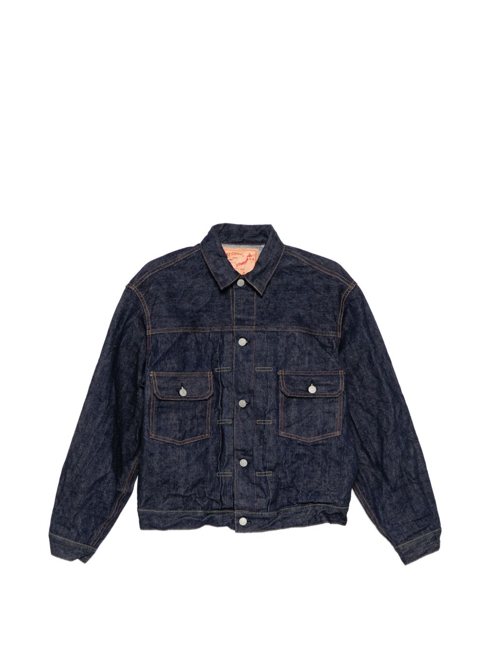 contrast-stitched denim jacket