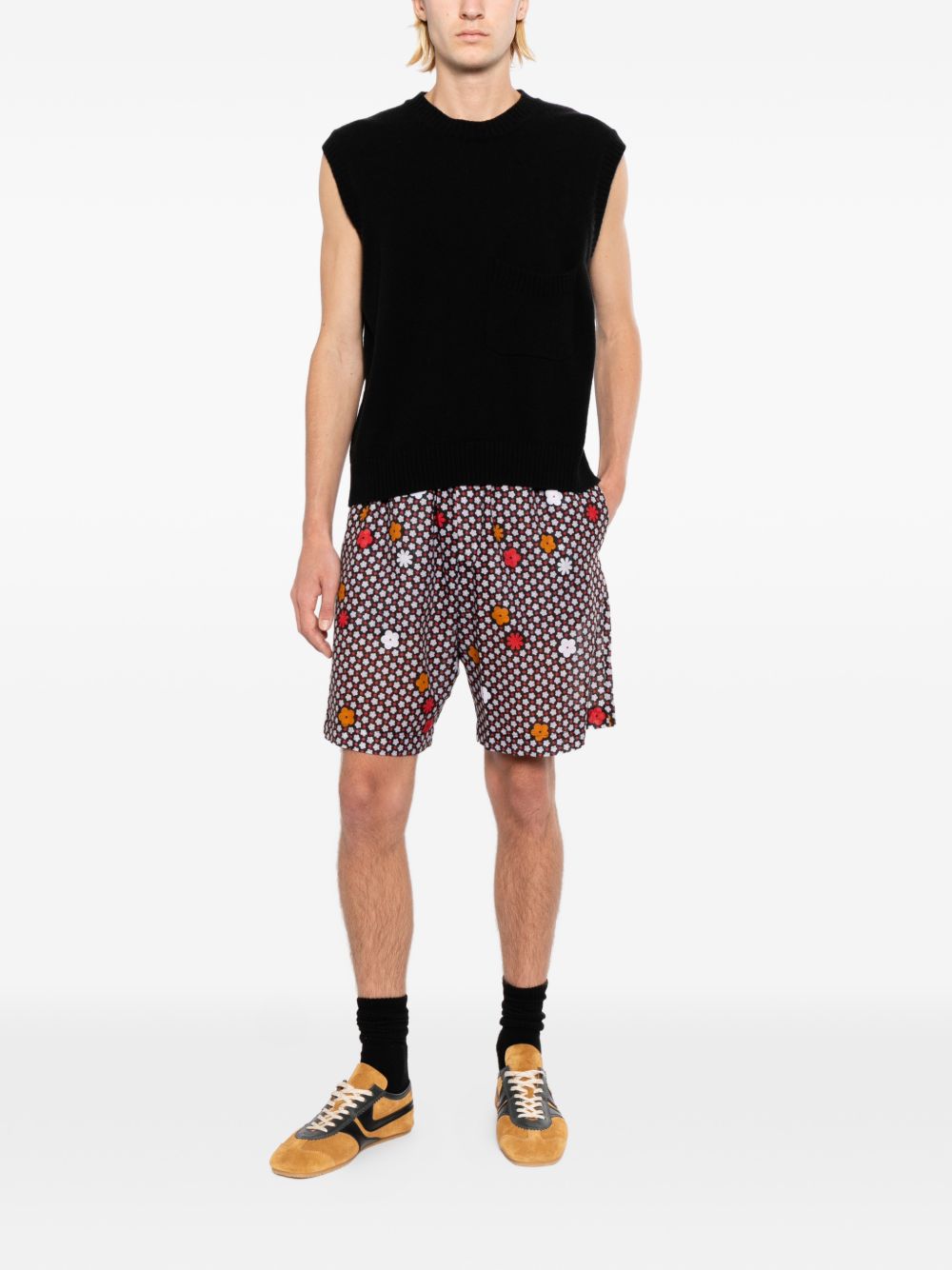 floral-print shorts
