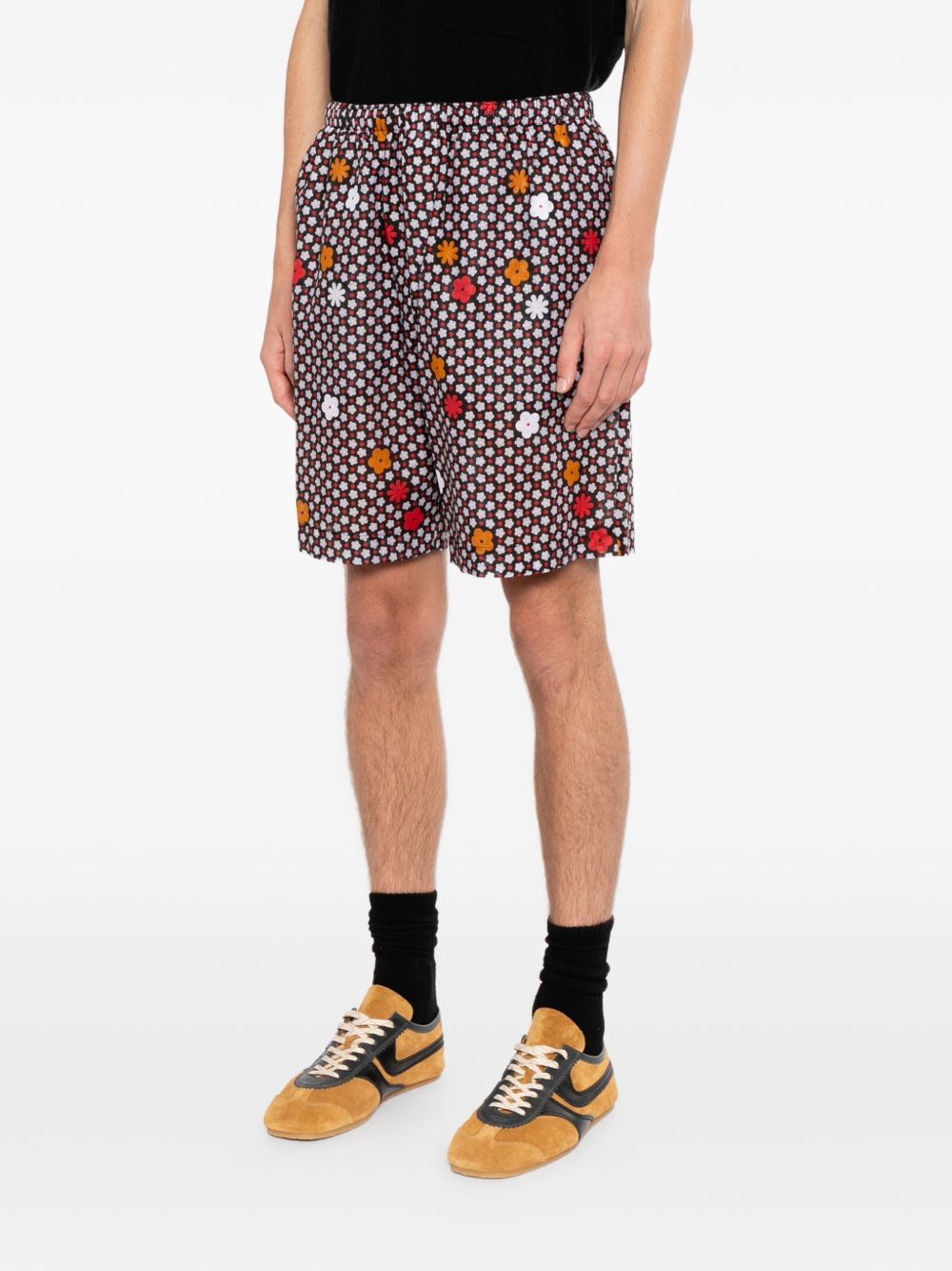 floral-print shorts
