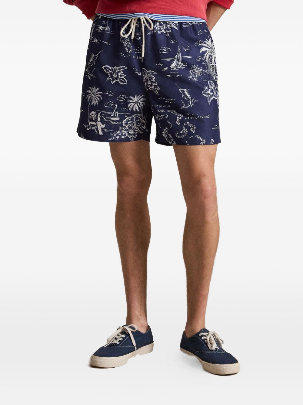 bear-print swim shorts