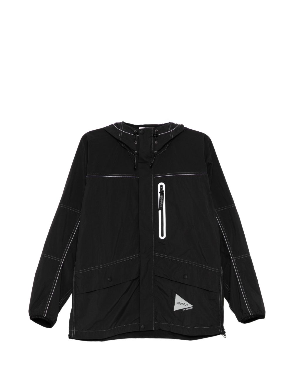 contrast-stitched logo-patch jacket
