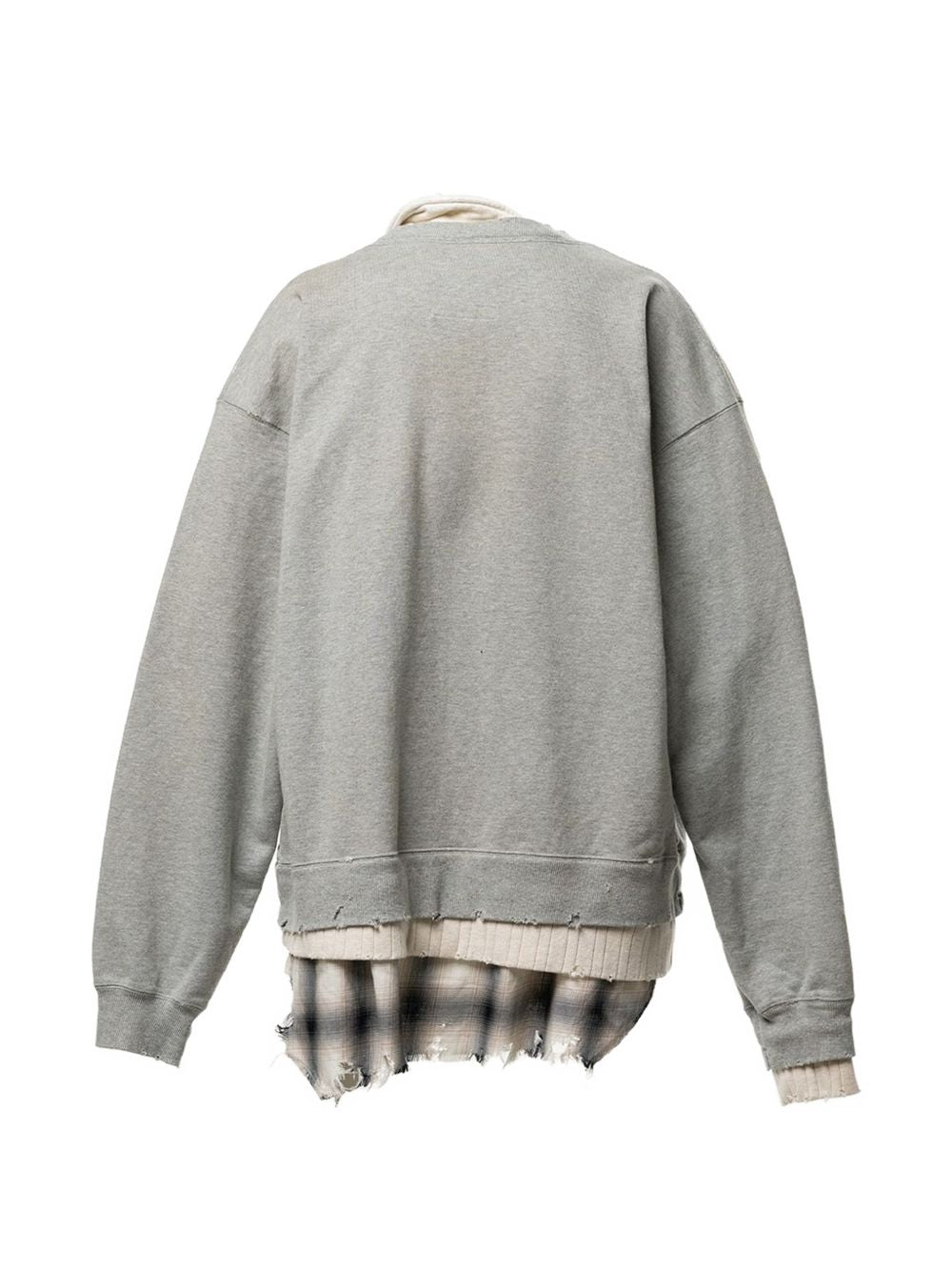 layered-design distressed sweatshirt