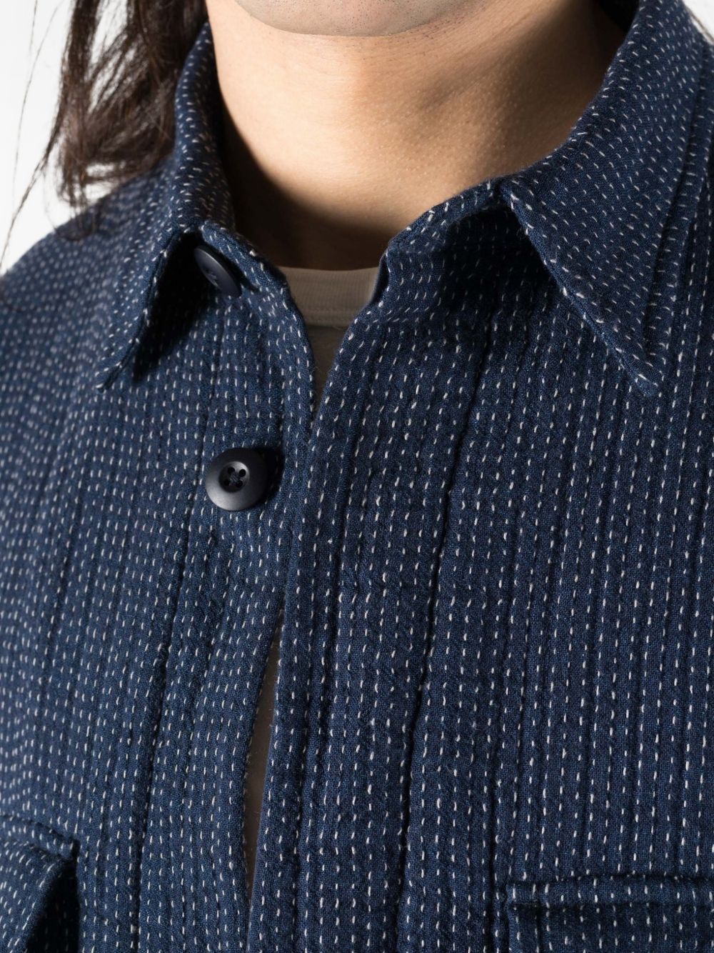 sashiko-stitch pocket shirt
