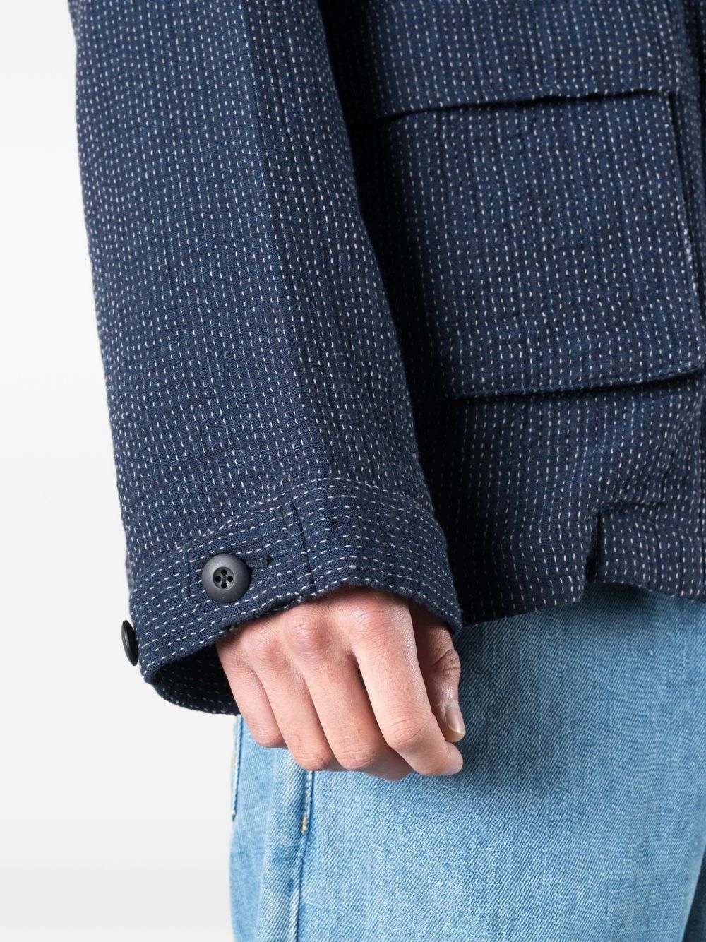 sashiko-stitch pocket shirt