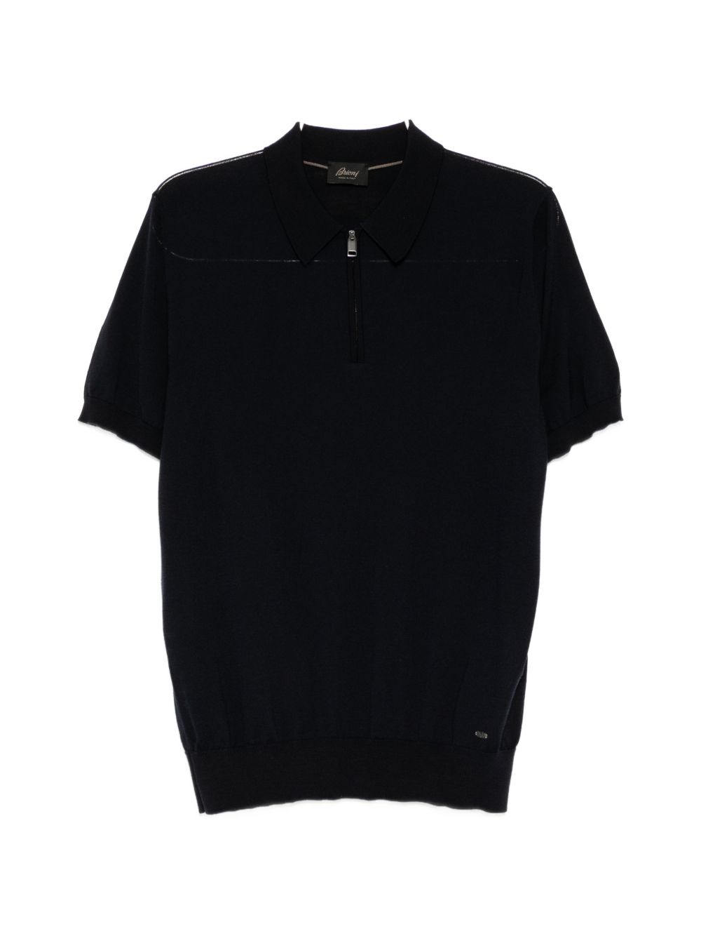 Zip-Fastening Short-Sleeve Polo Shirt