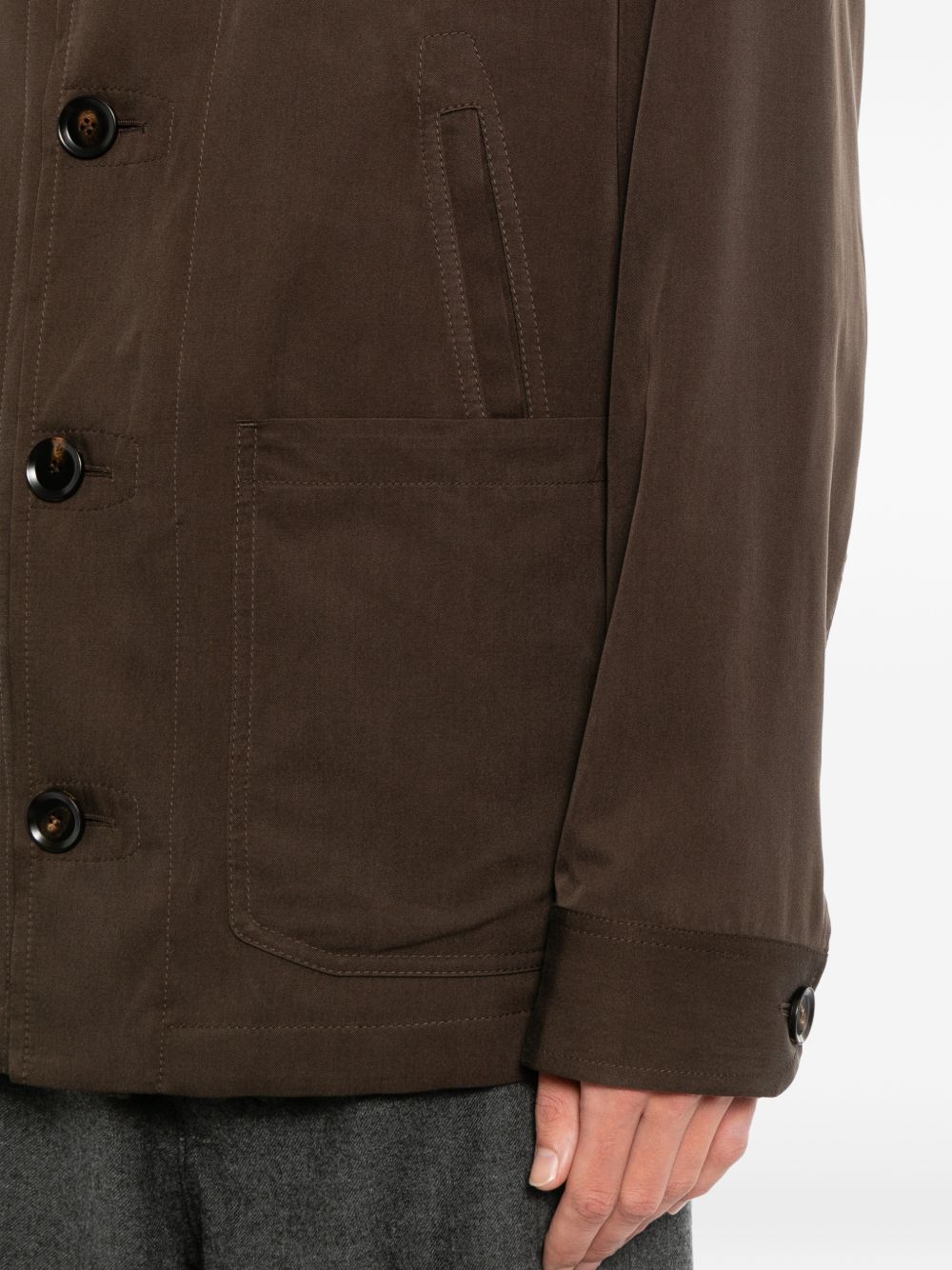 silk buttoned-cuff jacket