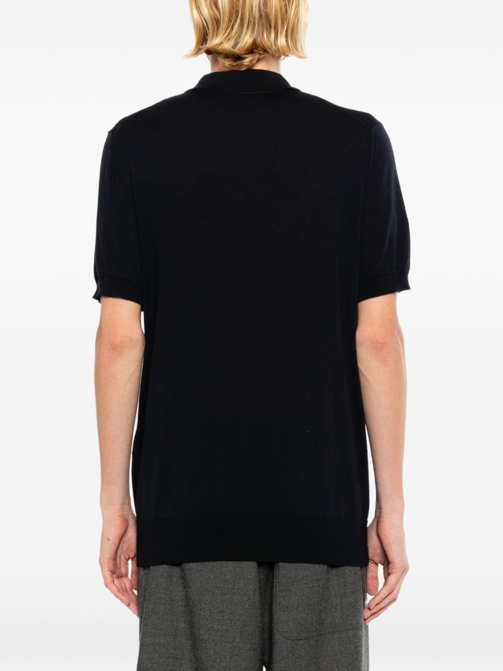 zip-fastening short-sleeve polo shirt