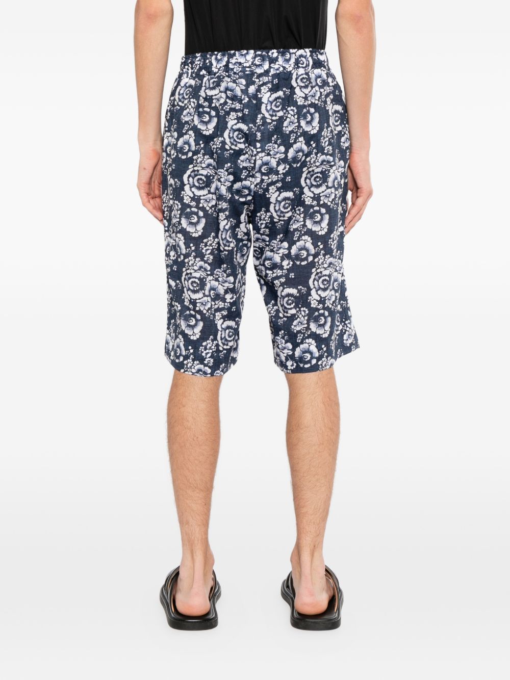 floral-print drawstring shorts