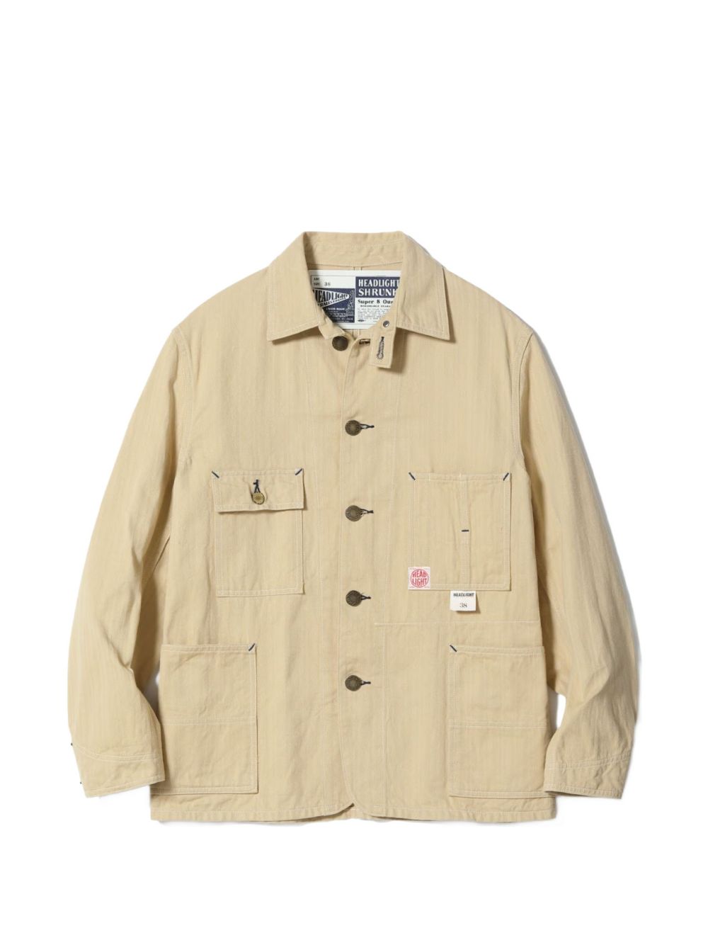 Headlight herringbone-weave cotton overshirt