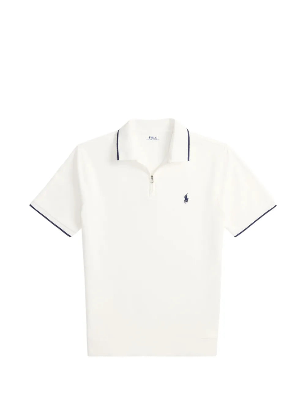 zip-fastening contrast-trim polo shirt