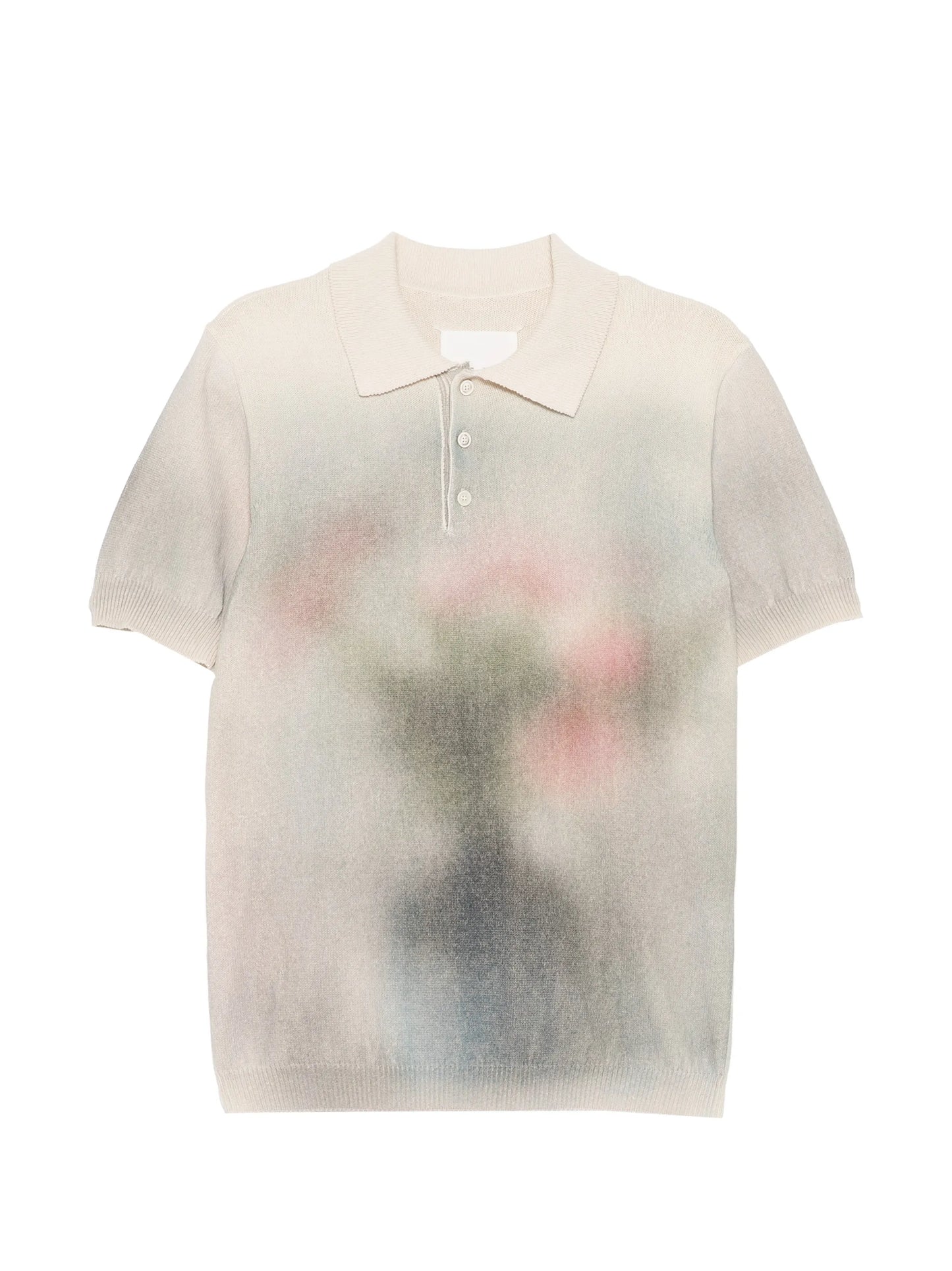 Spray-Effect Knitted Polo Shirt
