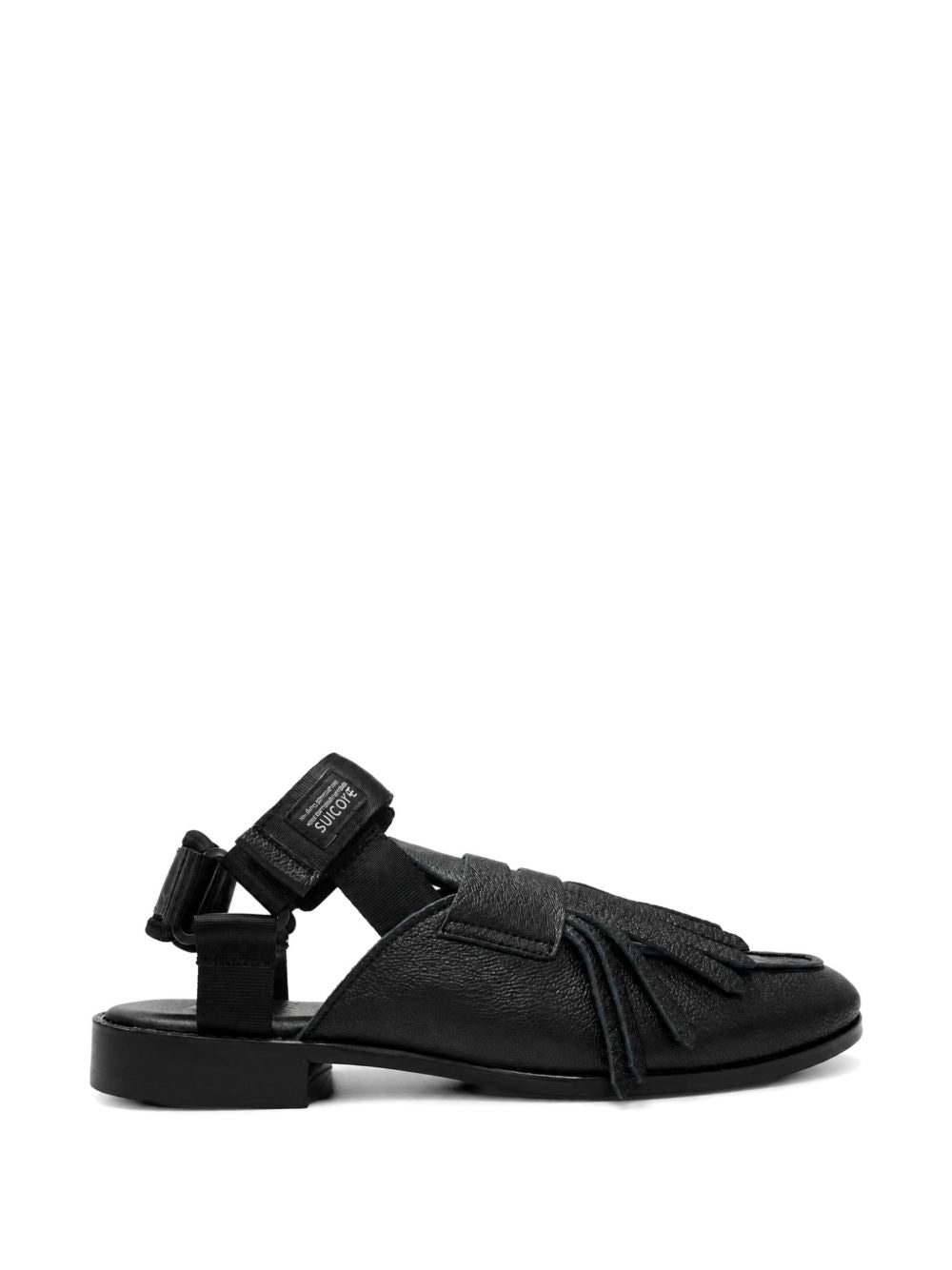 loafer-style suede sandals