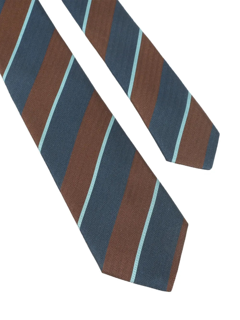 herringbone-pattern striped tie