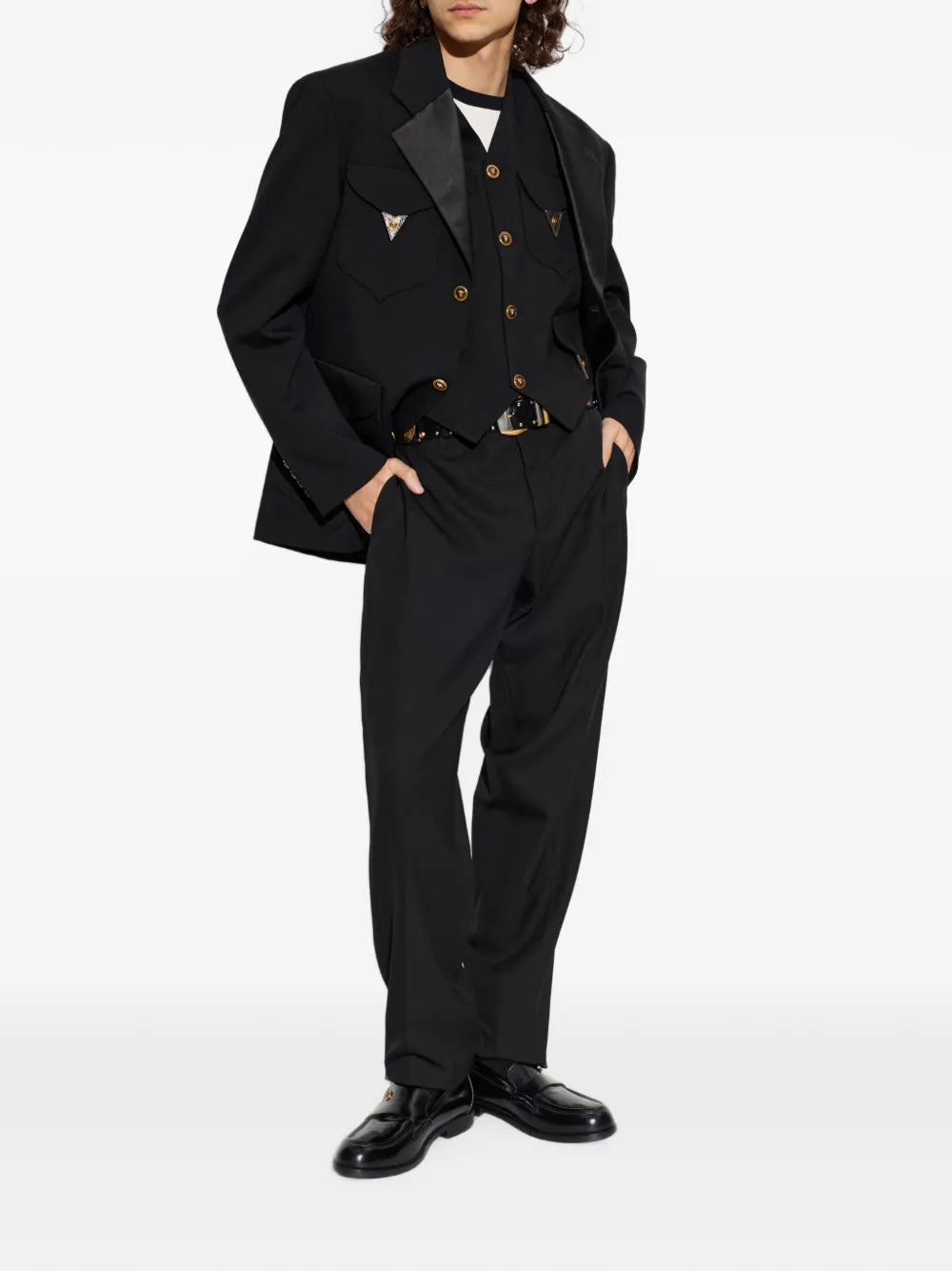 appliqué-detailed wool waistcoat