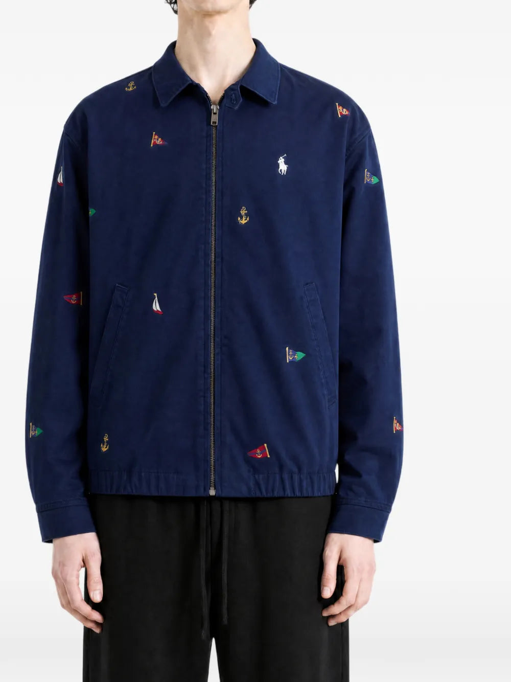 Bayport embroidered-motif zip-up jacket