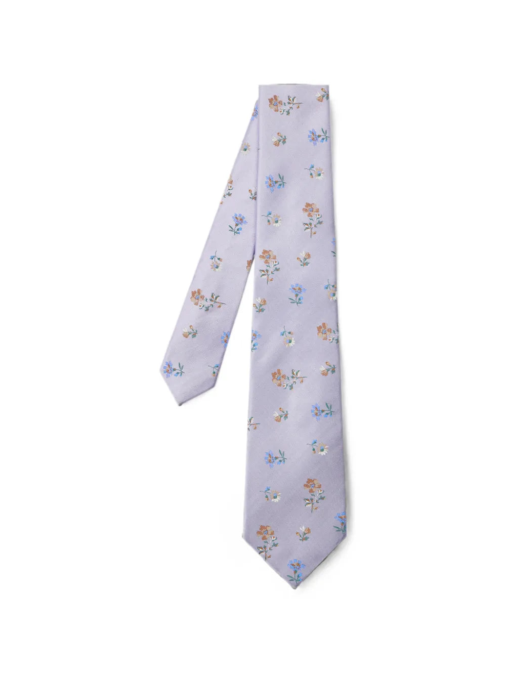 lilac floral silk tie