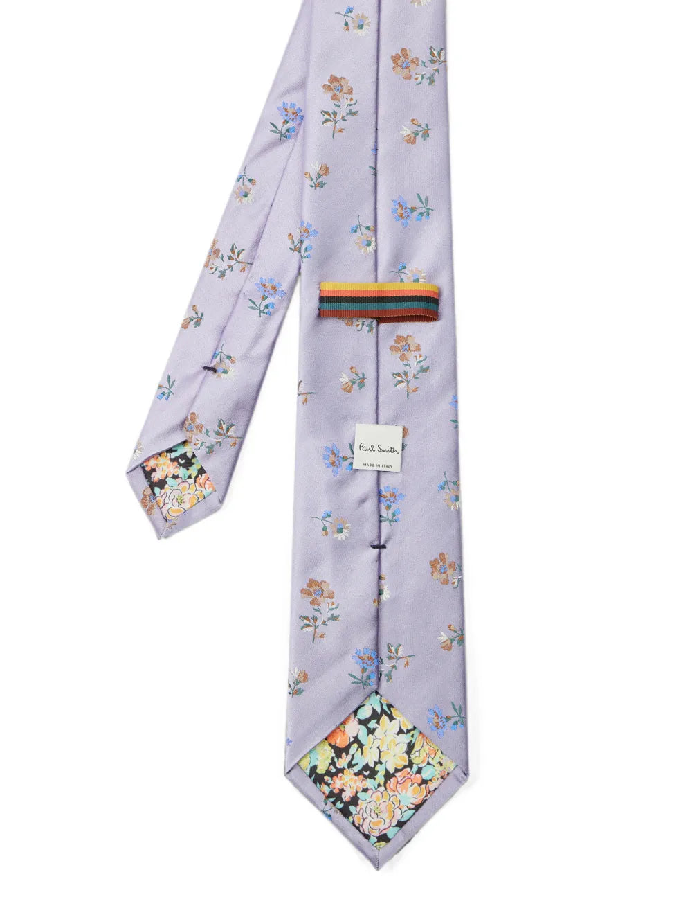 lilac floral silk tie