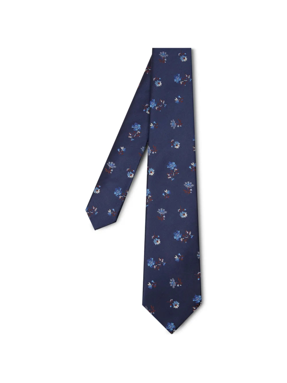 navy floral silk tie
