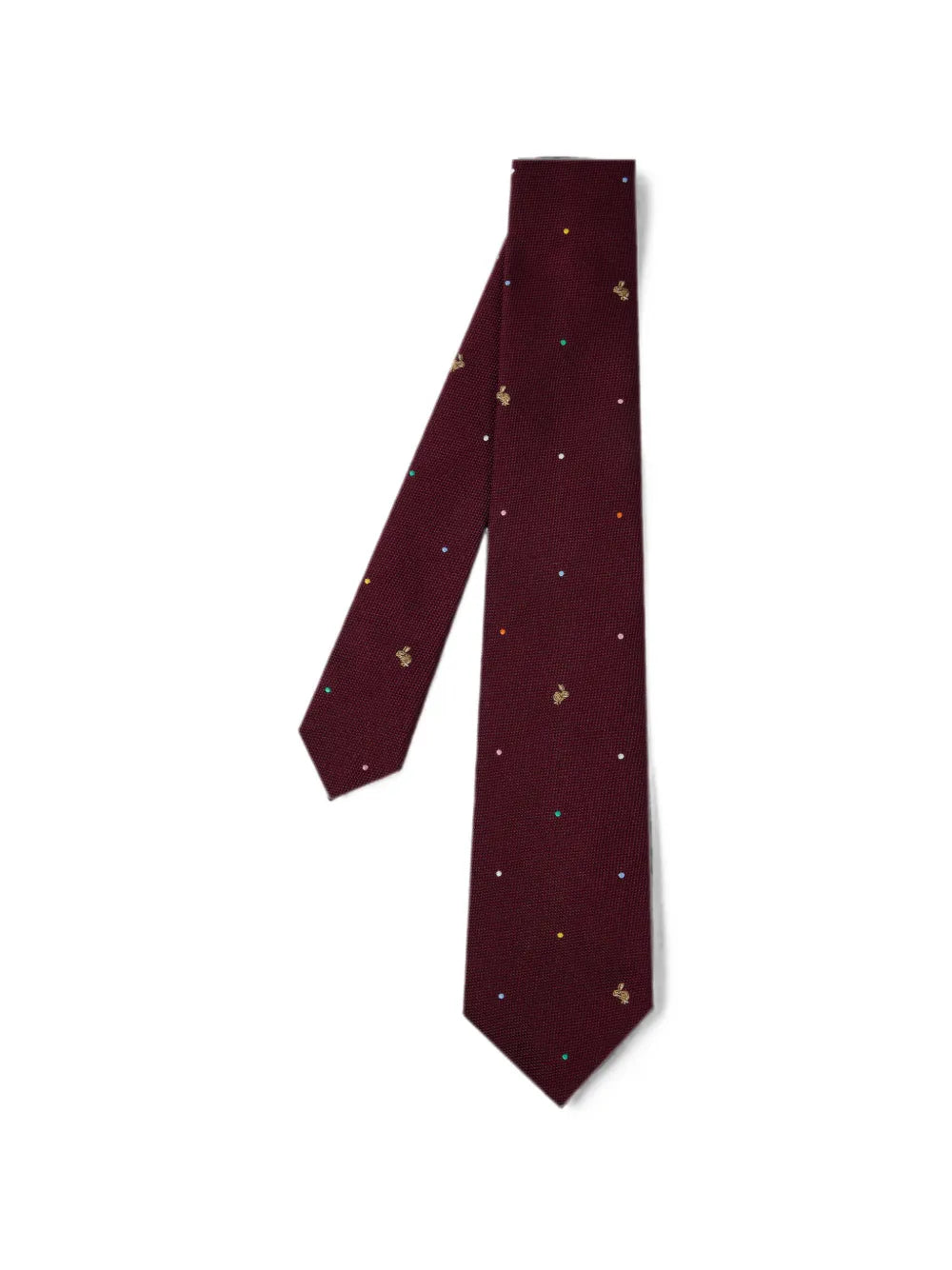 burgundy silk Polka Dot Rabbit tie