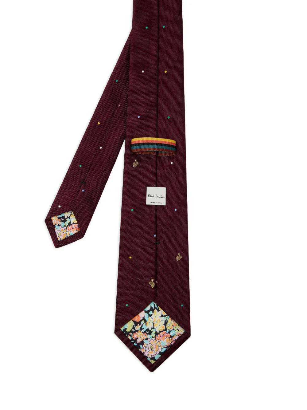 burgundy silk Polka Dot Rabbit tie