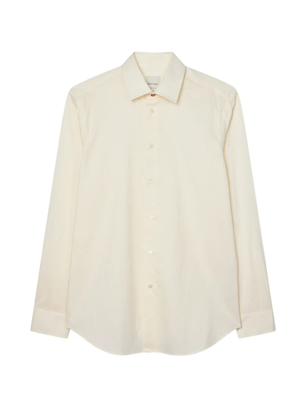 regular-fit beige stripe cotton-silk shirt