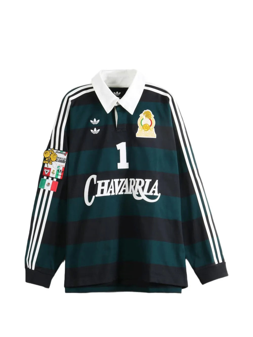 x Willy Chavarria striped long-sleeve rugby polo shirt