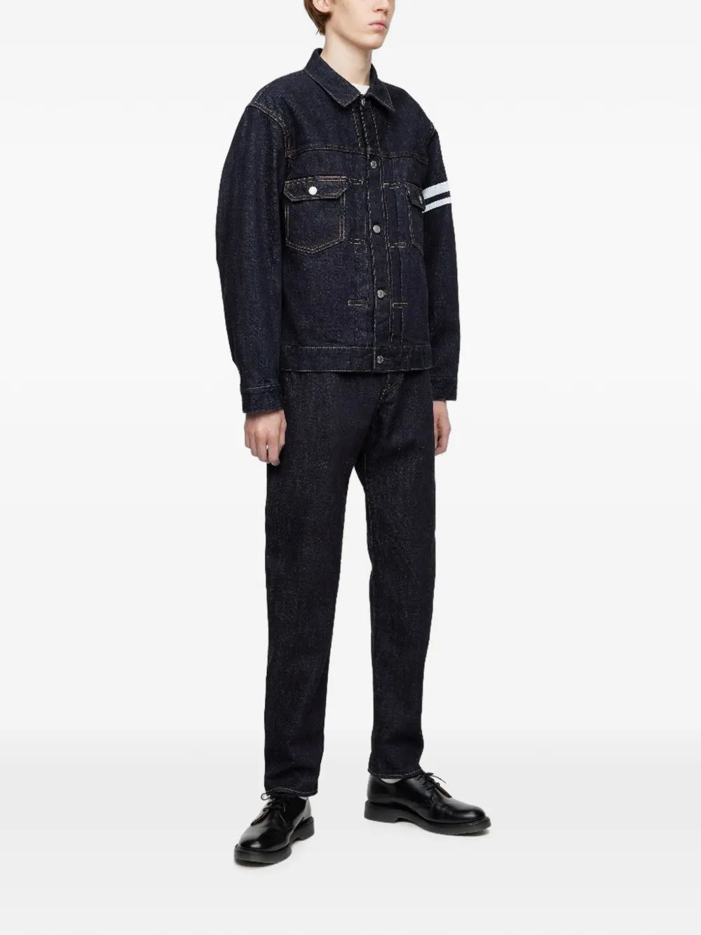Classic stripe-detail denim jacket