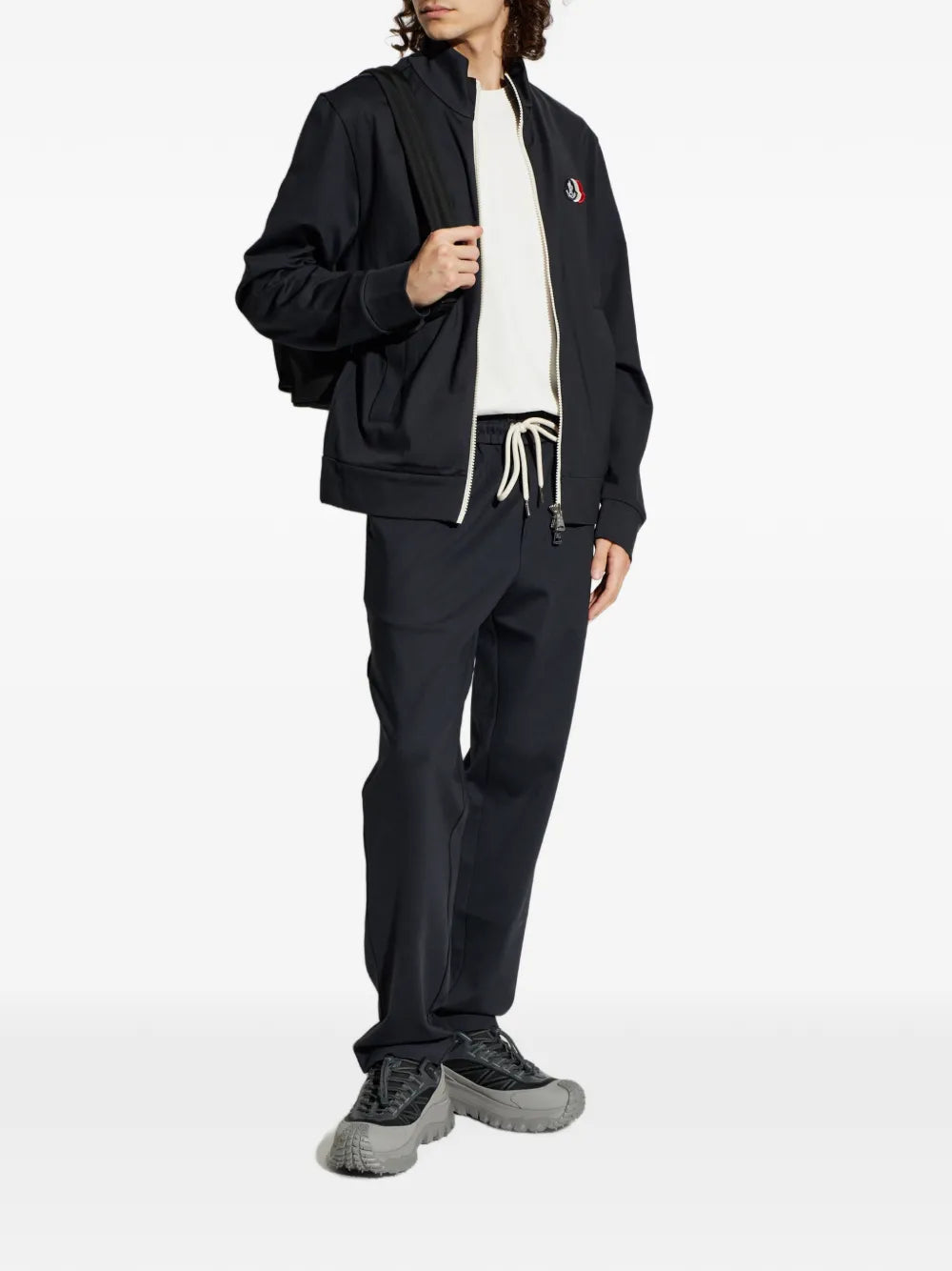 logo-patch zip-up jacket
