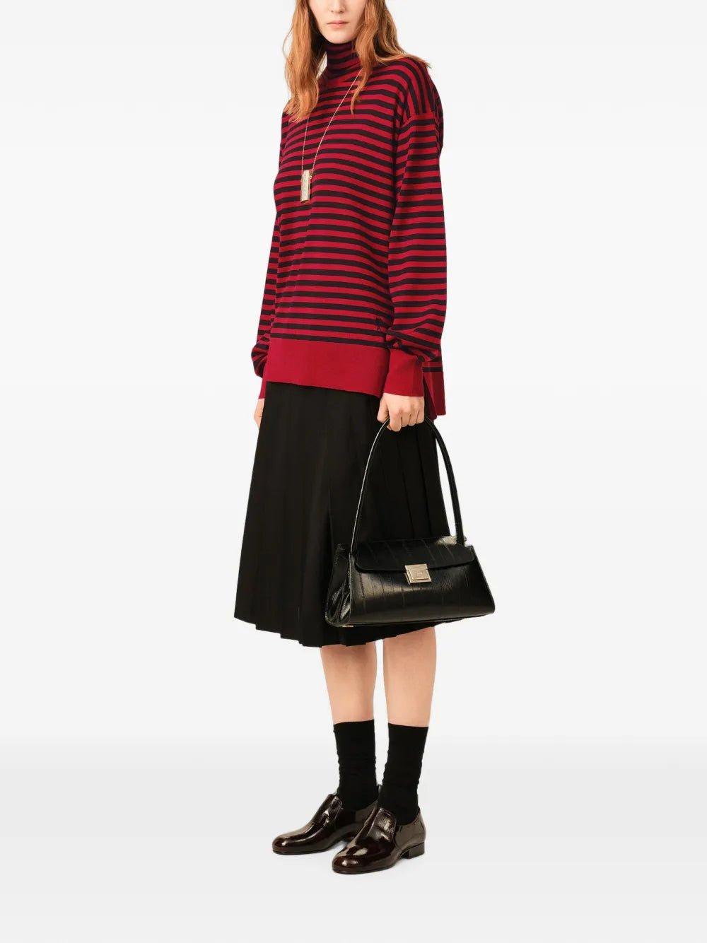 Sailor striped wool and silk turtleneck sweater
