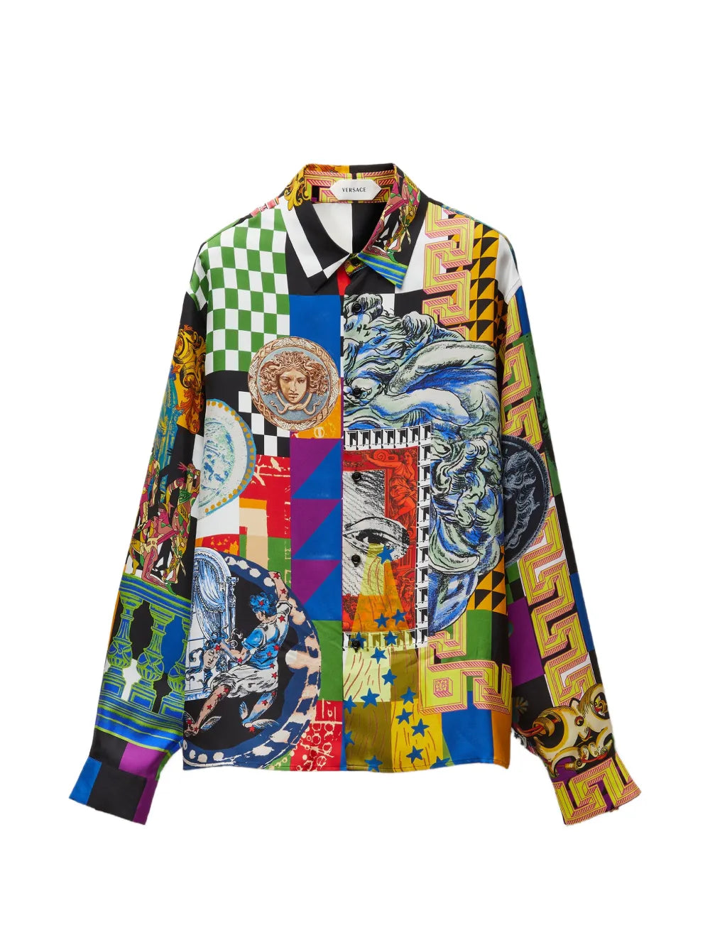printed silk twill regular shirt