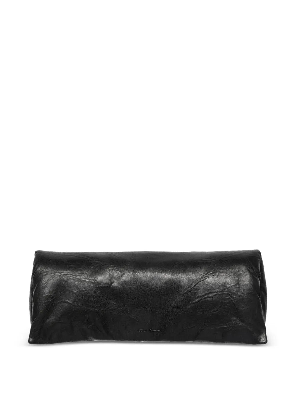 Tower clutch in black tumbled lamb