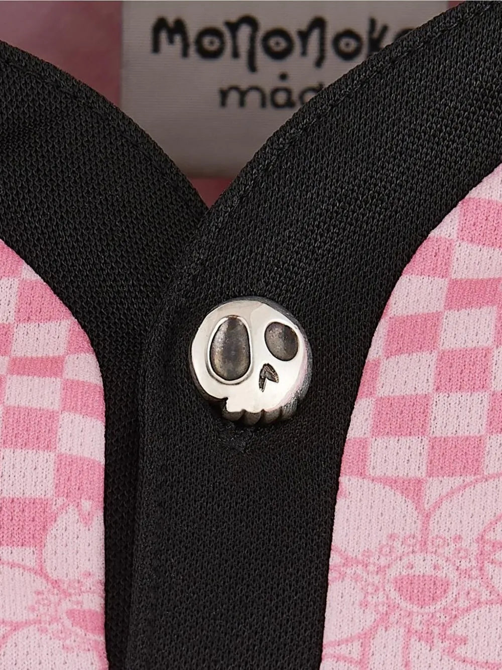 check-pattern floral-print polo shirt