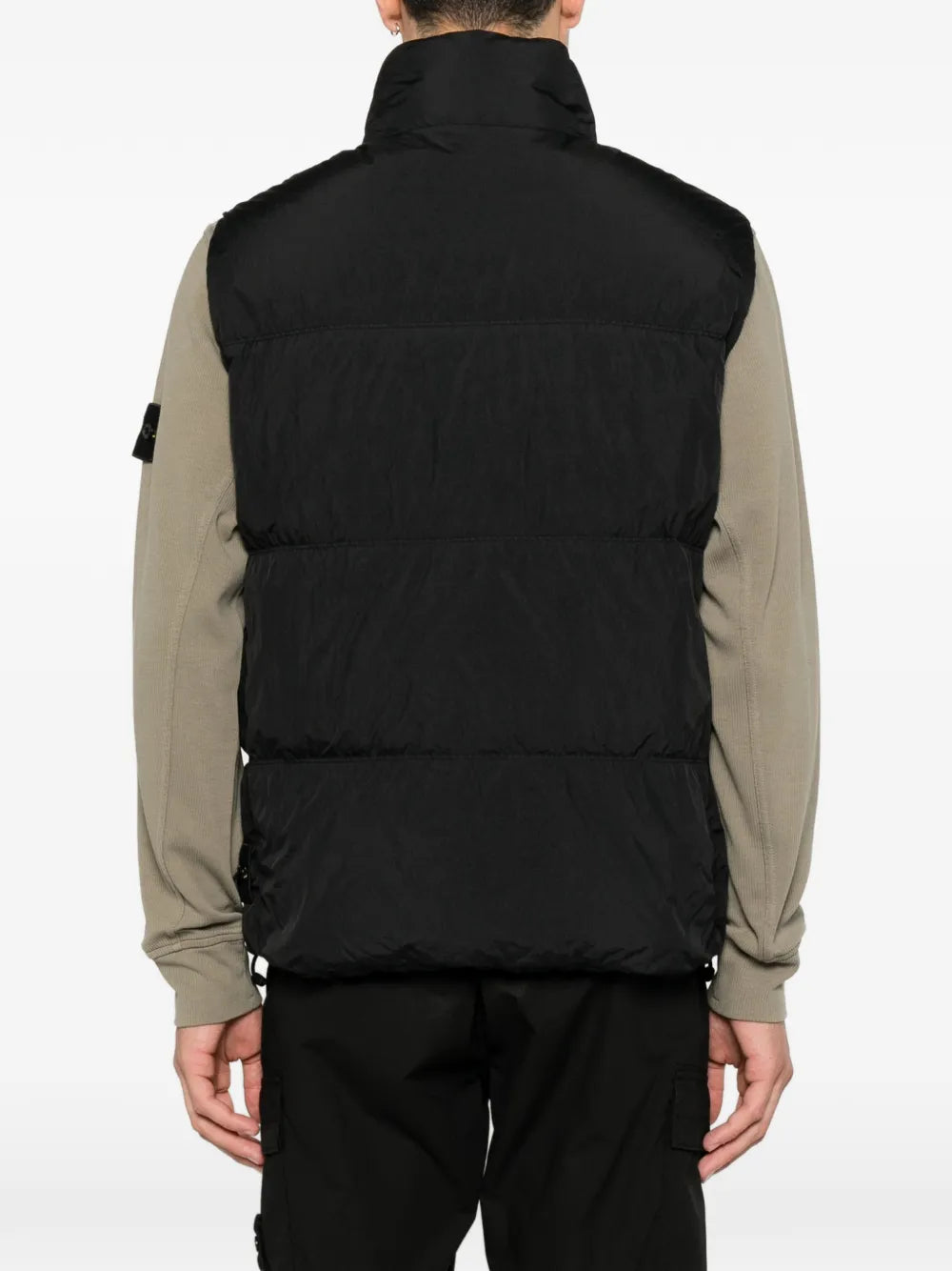 quilted logo-patch gilet