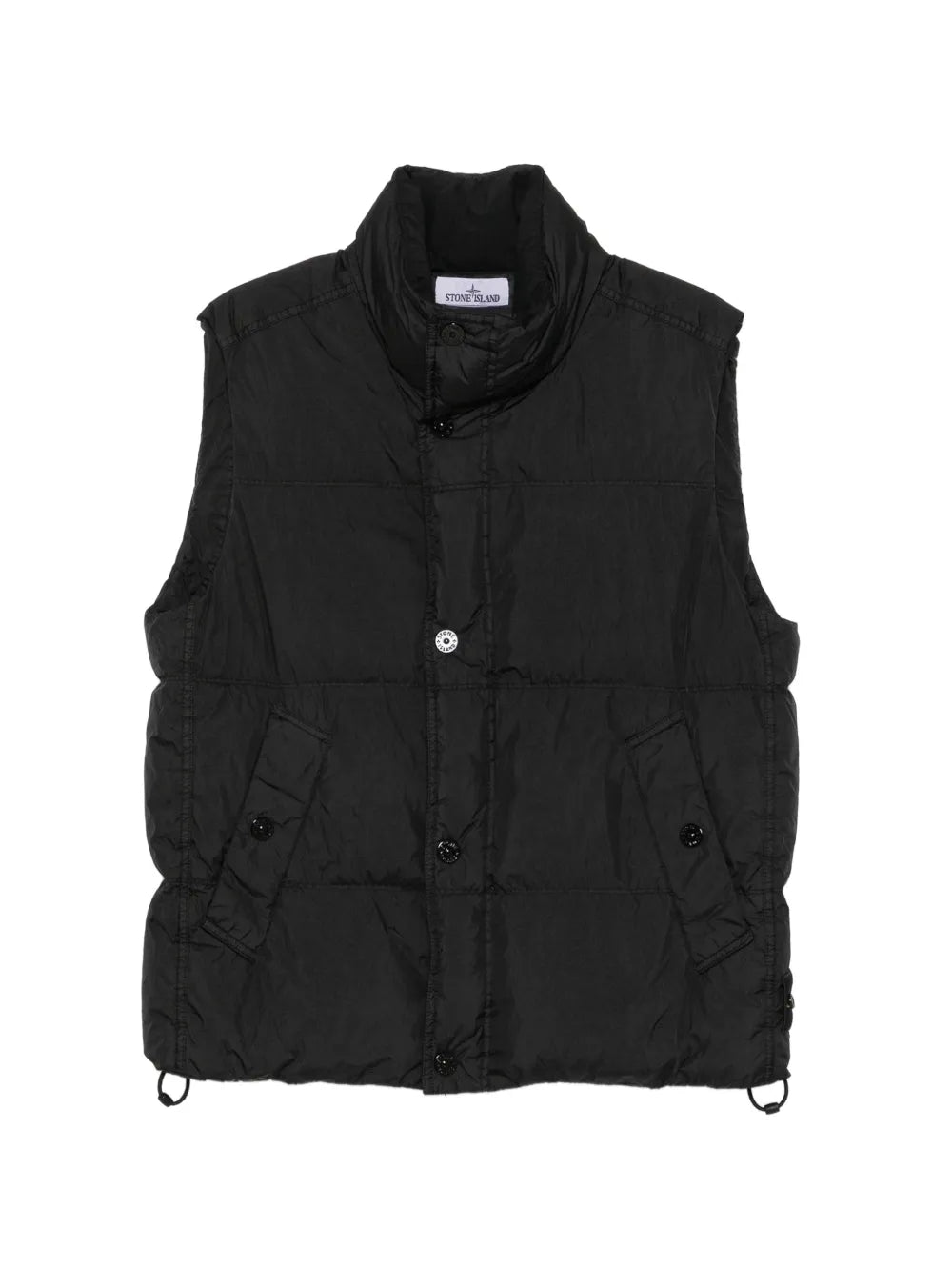 quilted logo-patch gilet