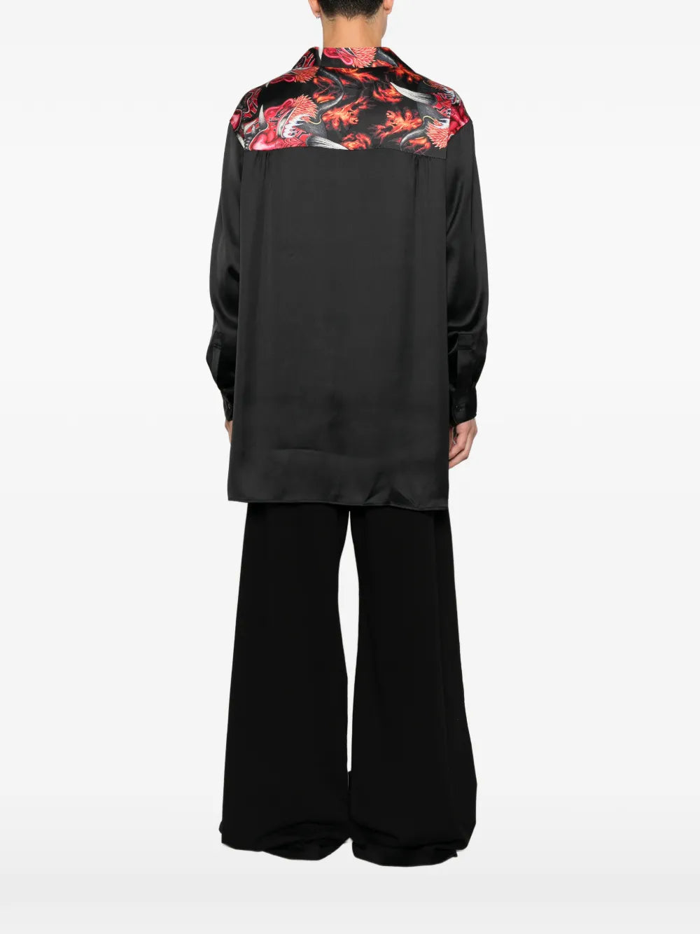 graphic-print button-down shirt