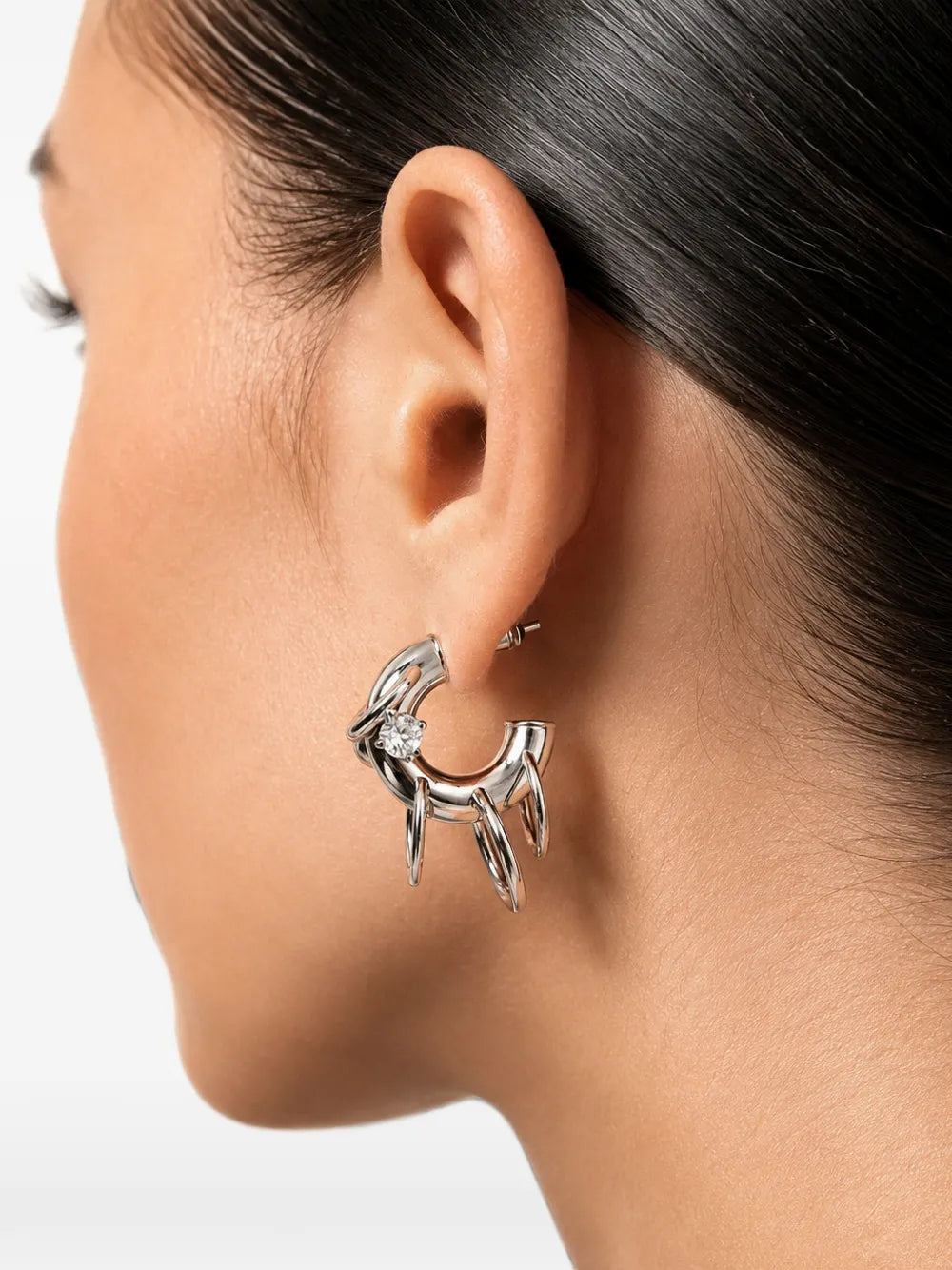 crystal-embellished hoop earrings