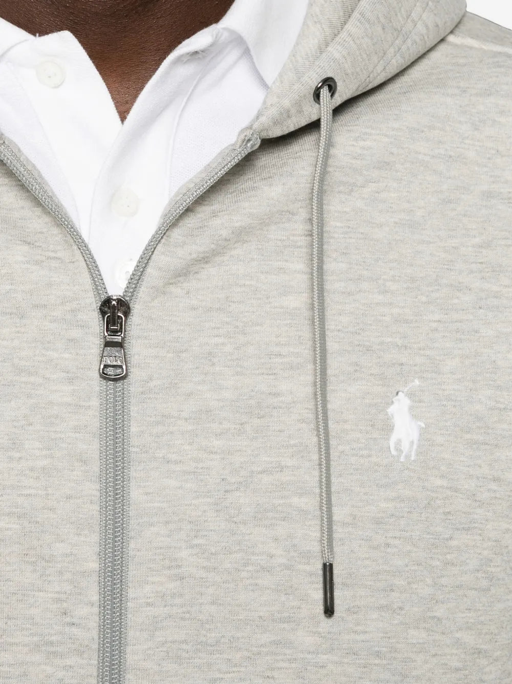 logo-embroidered zip-up hoodie
