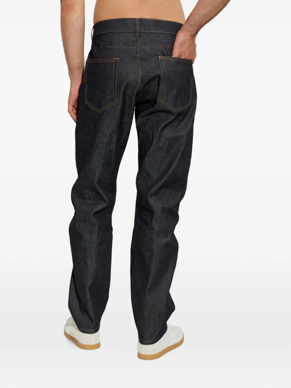 straight-leg denim pants