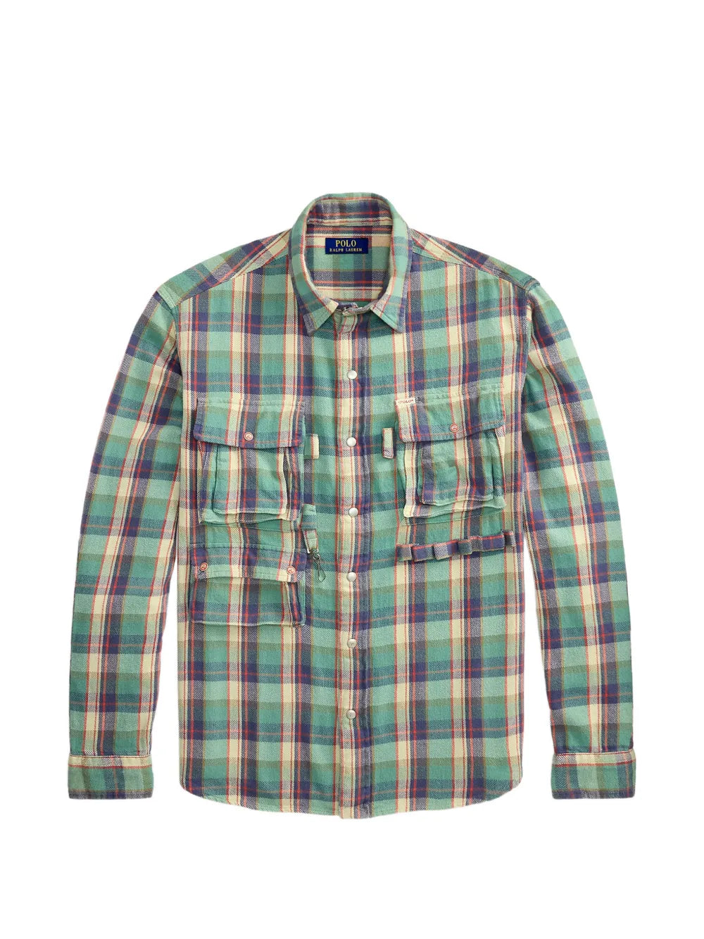 classic-fit plaid brushed flannel shirt
