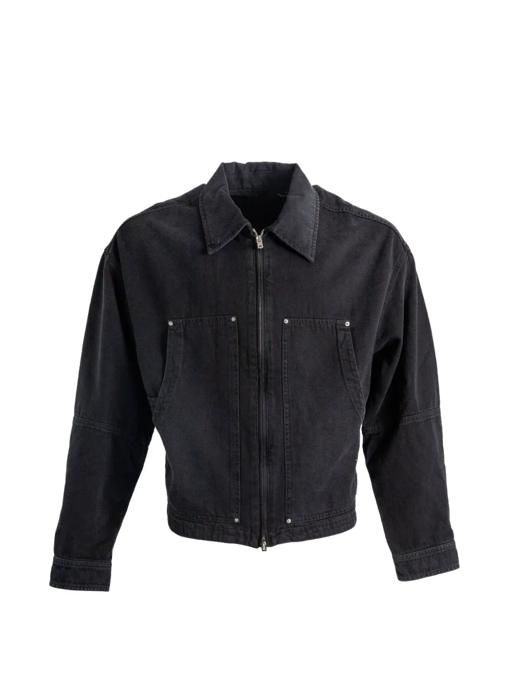 zip-up denim jacket