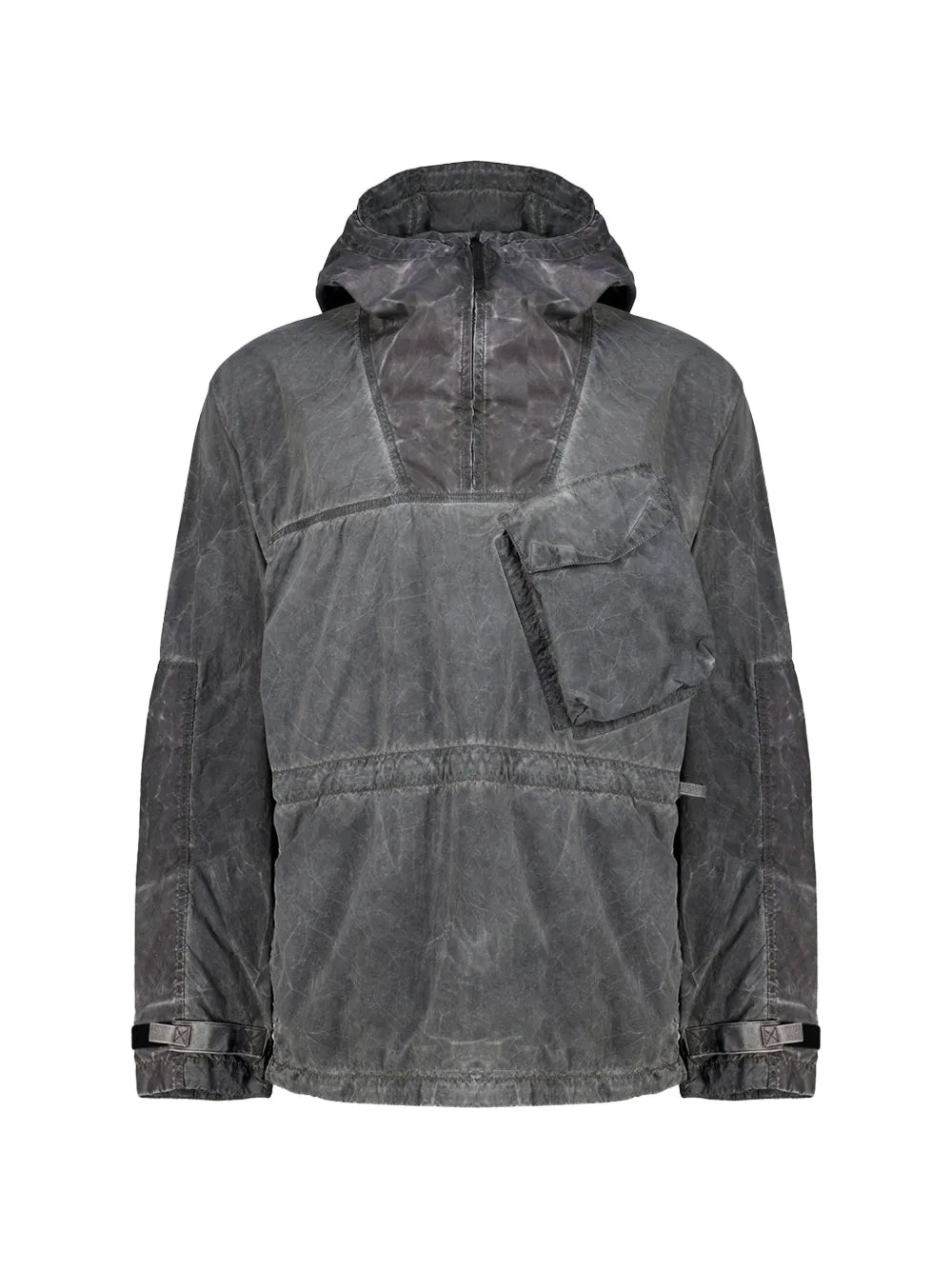 Q100035 uneven pigment-dyed nylon smerigliato + nylon canvas hoodie