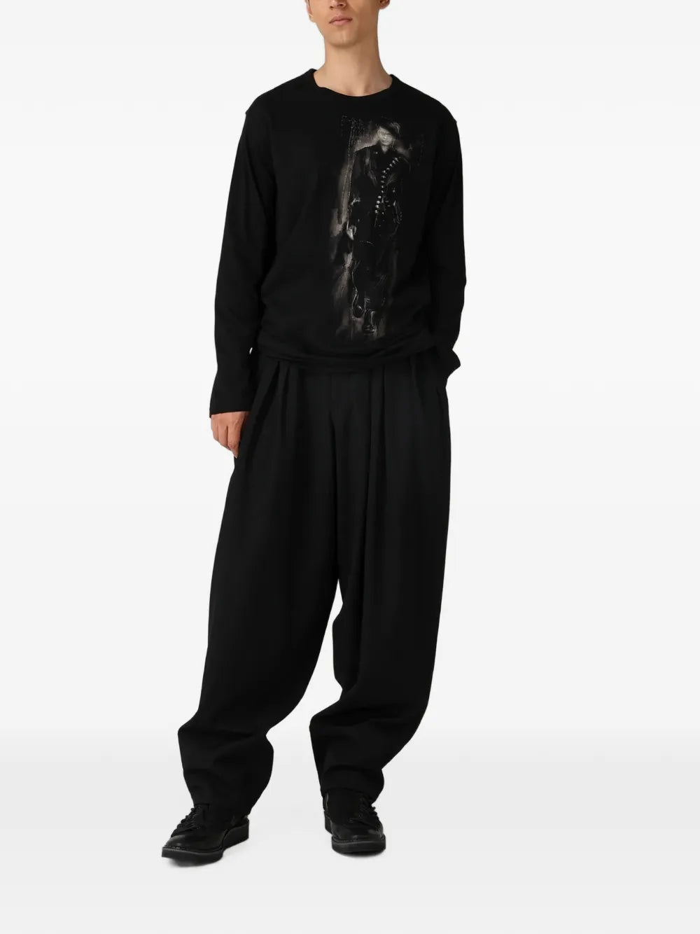 Graphic-Print Long-Sleeved T-Shirt
