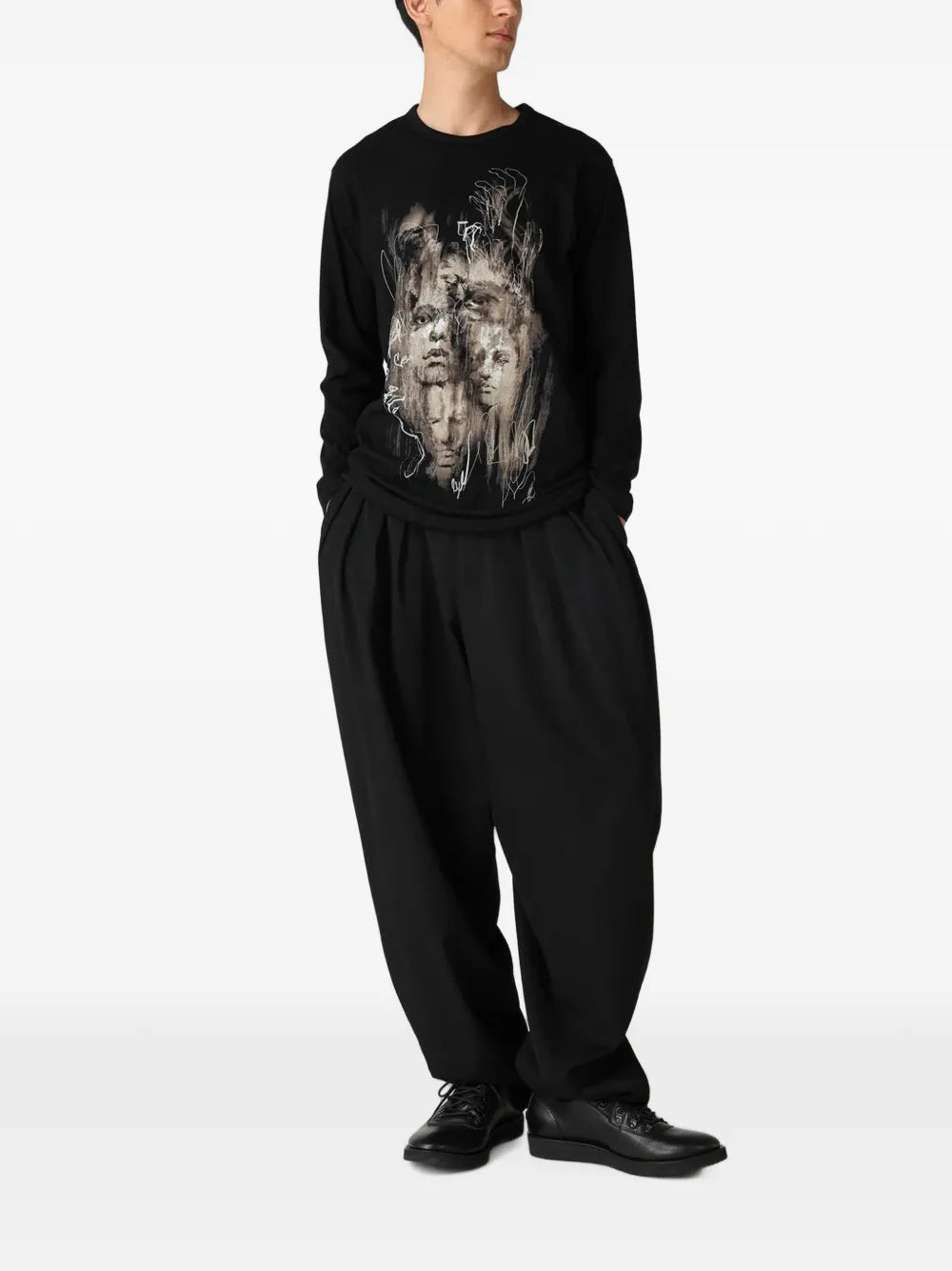 Graphic-Print Long-Sleeved T-Shirt