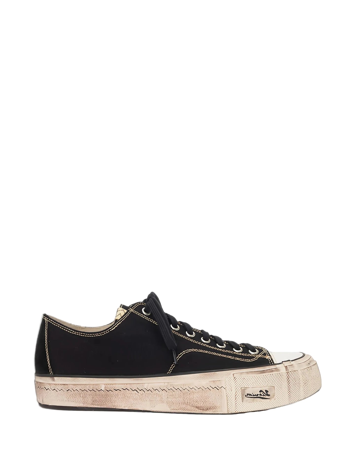 Distressed-Effect Lace-Up Sneakers