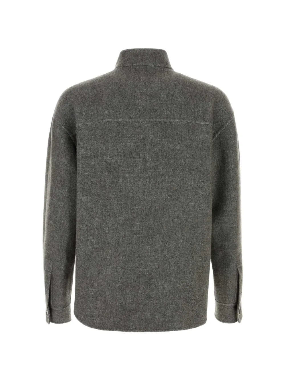high-neck patch-pocket overshirt