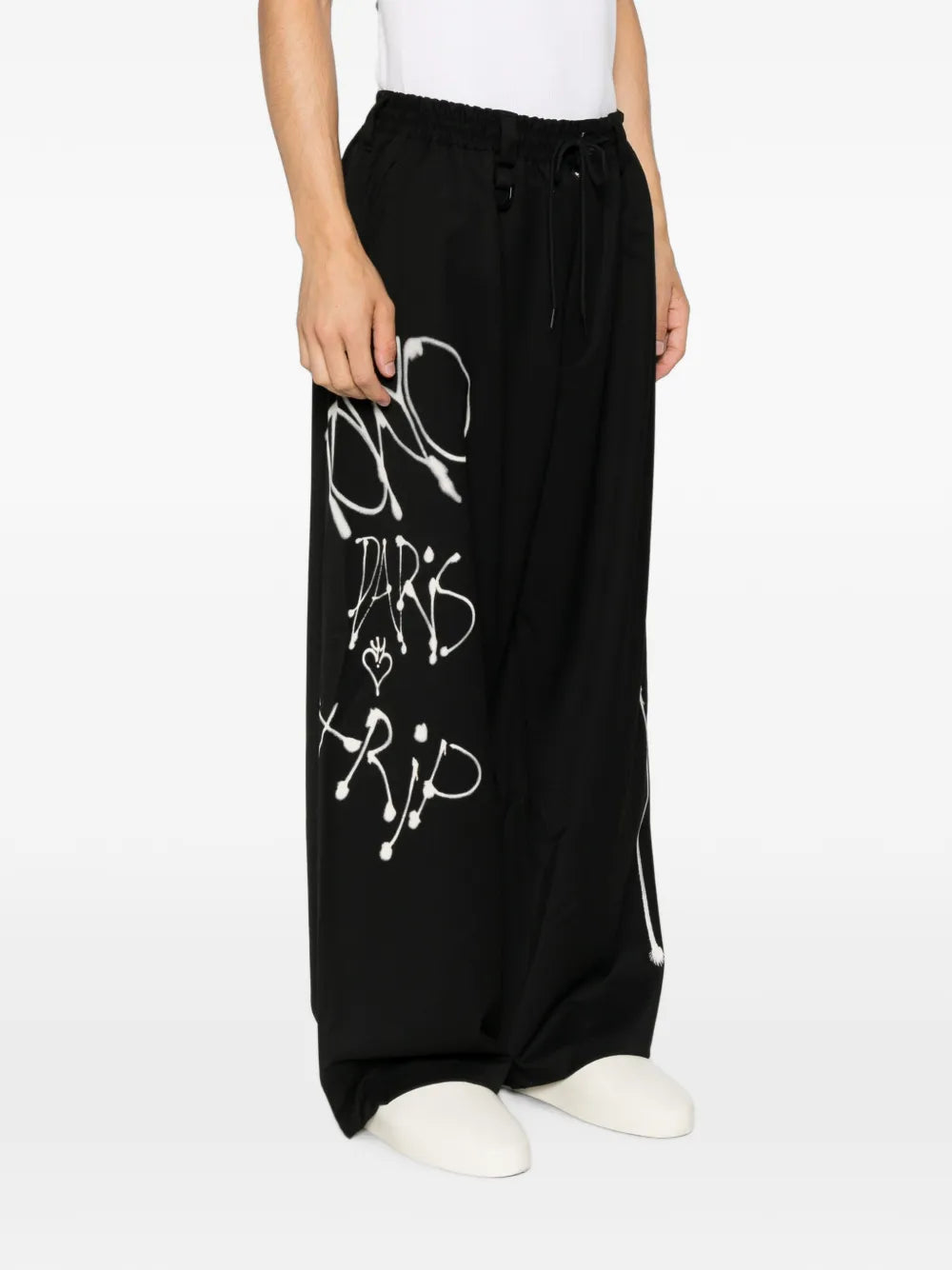 Chito Graphic wide wool trousers